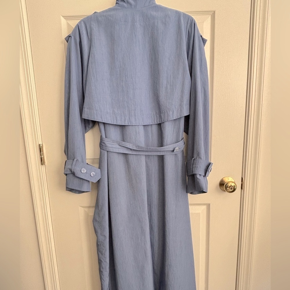 FLEETSTREET TRENCH COAT DOUBLE BREASTED BLUE BUTTON MILITARY STYLE   PLUS SZ 3XL - Picture 4 of 12